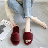 Zingj One Word Slippers Female Early Autumn 2023 New Cotton Slippers Home Indoor Fashion Warm Floor Cotton Slippers Female- Outfit