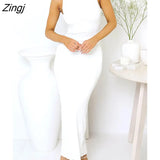 Women Summer Spaghetti Strap Sleeveless Dress Solid Color Backless Slit Long Dress for Cocktail Nightclub
