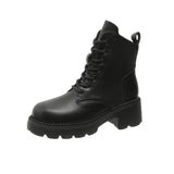 Leather Boots, Children's High-Heeled Shoes, Autumn And Winter 2023, New Online Celebrity High-Heeled Martin Boots, Thick-Soled Warm