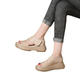 Zingj Muffin Thick-Soled Sandals Women's 2024 Summer New Breathable Vintage Velcro Roman Sandals Large