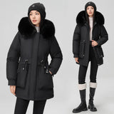 Send To Overcome The New Female Winter Korean Version Of The Waist Show Thin Hooded Big Hair Collar And Wool And Thick Short Jacket Cotton-Padded Jacket-Outfit
