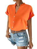 Zingj Wise Hot Style Summer Simple V Collar Women Shirt Shirt Women's