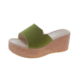 Zingj Large Size Slippers Women's Summer Fashion Slippers With Korean Version Of Slope Heels, Thick Heels, High-Heeled Cake