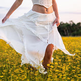 Summer New Ins Holiday Style Gently Forked Lotus Leaf Edge Elegant Fashion Hot Girl Half