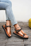 Zingj New Summer Platform Print Velcro Sandal Women's Plus-Size Belt Buckle Simple Beach