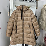 Autumn And Winter New High-End 90 White Duck Down Down Jacket Female In Long Hooded Show Thin Reduce Age Ins Coat Tide-Outfit