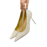 Zingj High Heels Female Fine Heel Temperament Spring 2023 New Bride Shoes Bridesmaid Wedding Shoes Women's Single Shoes Women's
