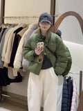 Advanced Sense Short Down Jacket Female Winter 2024 New Small Standing Collar Versatile White Duck Down Warm Coat Qiao-Outfit