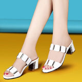 Zingj New Sandals Female Students Korean Version Of Fashion With Cool Slippers Female Summer Outside Wear Thick Heel High Heels Female- Outfit