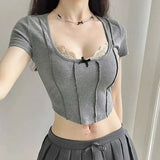 Trim Ribbed Crop