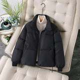 Winter New Add Thick Stand Collar Bread Clothes Down Cotton-Padded Jacket Female Small Students Korean Version Loose Cotton-Padded Jacket Coat Tide-Outfit