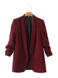 New Pleated Sleeve Sag Urban Leisure Candy Color Women's Suit