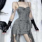 Summer 2024 New Street Hot Girl Personality Hole Texture Irregular Dress