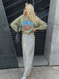 Zingj Skirt 2024 New Lady Street Trend Long Sexy Hot Girl Sequin