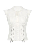 Vintage Slim Straps Blouse with Short