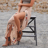 Women's Summer New Chiffon Flower Half-Body Skirt Irregularly Tied With Open Fork And Hip