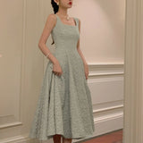 Women Vintage Elegant Party Sleeveless Midi Dress Lady Evening Party A Line Fashion Prom Female Clothing