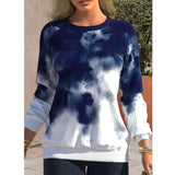 Autumn Tie-dyed Printed Round Neck Raglan Long Sleeve