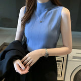 Zingj New Summer Bottom Sweater Xia Slim, Thin Sweater, Sleeveless Knitted Sweater, Put On A