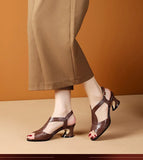 Zingj New Fish Mouth Breathable Hollow Thick With Korean Version Of A Word Button Mother Sandals- Outfit