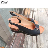 Casual Sandals Women Wedges Sandals Pumps Ankle Buckle Open Toe Fish Mouth Med Summer Women Shoes Fashion 2023 Wedges