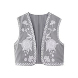 New Simple Embroidered Cardigan Vest