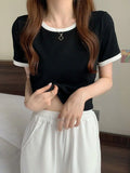 Brand New Women's T-Shirt O-Neck Short Tee Women T-Shirt Woman T Shirt Tops Tees Slim Bottom Young Style Shirts For