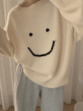 Smiley Face Oversized Sweater- Outfit