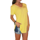 V-Neck Short-Sleeved T-Shirt Woman Loose Casual Tops for Women Black S-5Xl 9 Colors Tees Women's 2022