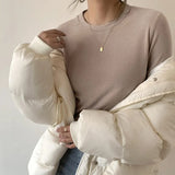 Velvet Black Bottomed Shirt For Women To Wear A New Korean Version Of Foreign Style Round Collar Slim Long-Sleeved Sanded Wool Warm Blouse In Autumn And