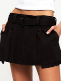 Belted Cargo Mini Skirt Y2k Clothes Khaki Black Summer Cute Sexy Skirts Womens 2022 Fashion Bottom