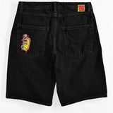 Skateboard Denim Shorts Washed Denim Shorts Summer Loose Retro Trend Brand Casual Denim