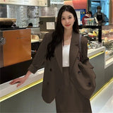 Zingj Version Suit Female Pink Suit Jacket Tea To Wear A Skirt Capable Temperament New Two Korean