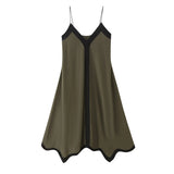 New Color Matching Fashion Suspender Dress