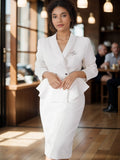 Jacket Dress Waist Lotus Leaf Edge Long High-End Ol Commuter Airfield Autumn Dress Two-Piece Set