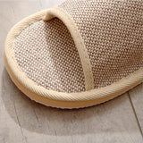Flax Slippers Women Men Casual Linen Slides Multi-Style Non-Slip EVA Home Flip Flops Indoor Shoes Female