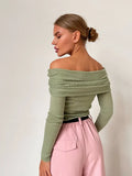 Zingj Knitwear Spring 2024 Women's Slim Solid Color Set Collar Long-Sleeved