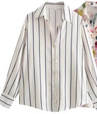 New Silk Satin Printed Loose Casual Shirt