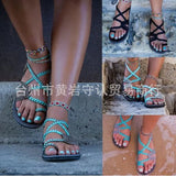 Zingj Size Summer Beach Sandals Women Clip Toe Rope Knot Flat Slippers Women- Outfit