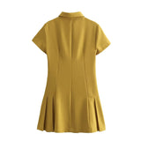 Zingj Summer New Women's Fashion Casual Shirt Style Lapel Mini Dress
