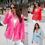 Zingj Women's Wear Station Autumn And Winter Street Solid Color Lapel Long Sleeve Small