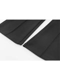 Women Black High Waist Skinny Flare Pants Gothic Y2k Fake Two Pieces 2023 Slim Fit Femme Spring Stretchy Wide Leg Trousers
