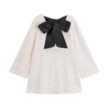 Women's 2025 Spring 2025 New V-Neck Bow Ornament Party Lien Slide Short Jacket