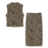Summer Animal Print Knitted Blouse 5584202 Half Skirt