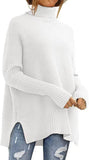 Zingj Autumn / Winter Turtleneck Sweater Female Lazy Wind Bat Sleeve Loose Fashion Head Sweater-Outfit