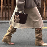 Zingj Type Boots Inside The Heighten Anti-Velvet Pile Boots Spring And Summer New Two Wear Trouser Boots