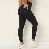 Zingj Butt Overalls Tight Pocket Yoga Pants Female High Waist Elastic Lift Hip Button Speed Dry Running Fitness Pants Women-Outfit