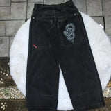 Hip-Hop Loose-Letter Jeans Men's Y2K Jeans Street Harajuku High Waist Wide