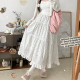Aesthetic Floral Ruffled Maxi SkirtOutfit