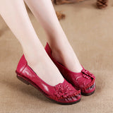 Zingj Spring Popular Style Soft-Soled Women's Shoes National Style Leather Women's Singles Shoes Middle-Aged Mother Shoes Soft-Soled Pregnant Women's